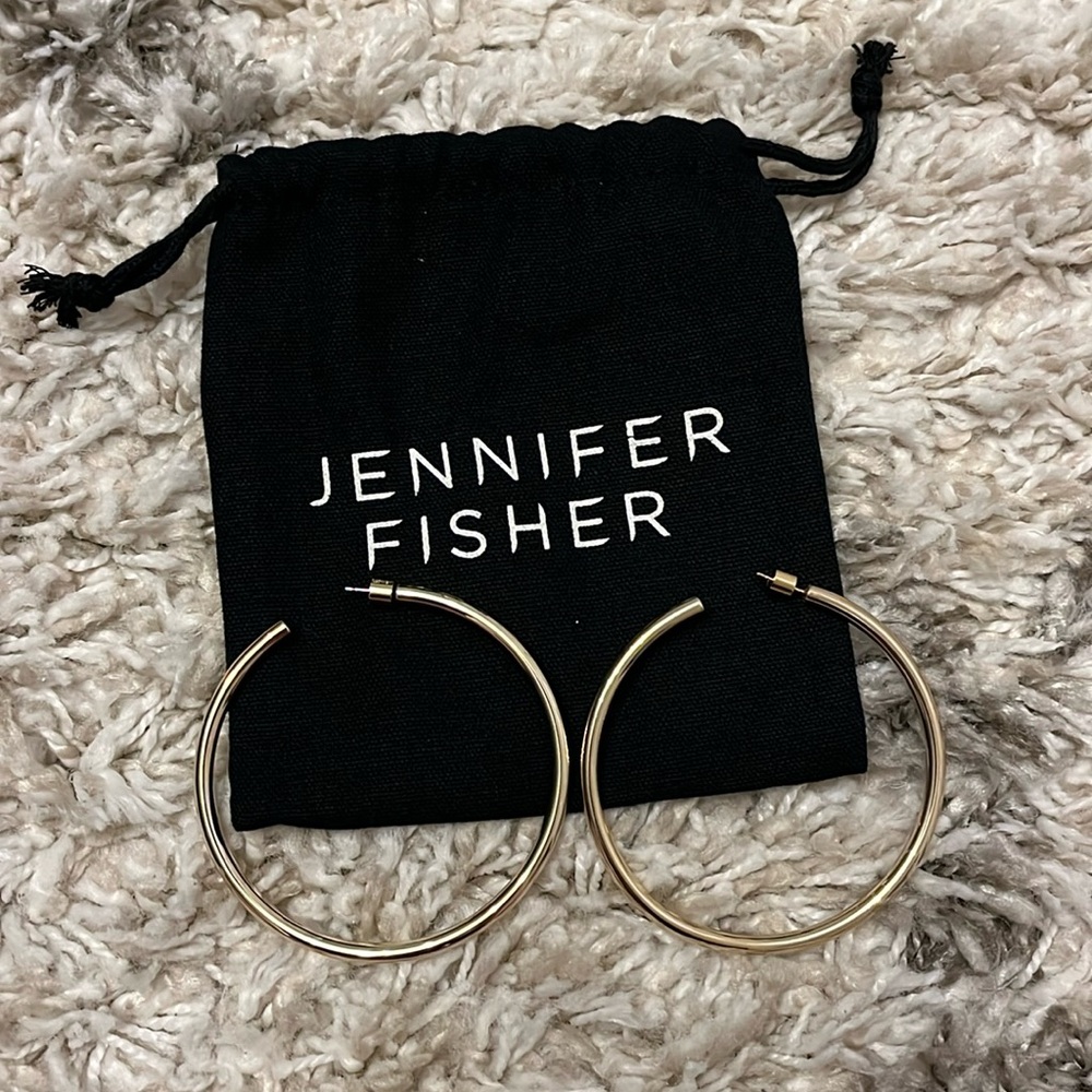 2.5” lilly hoops. Jennifer Fisher. Yellow gold. New.